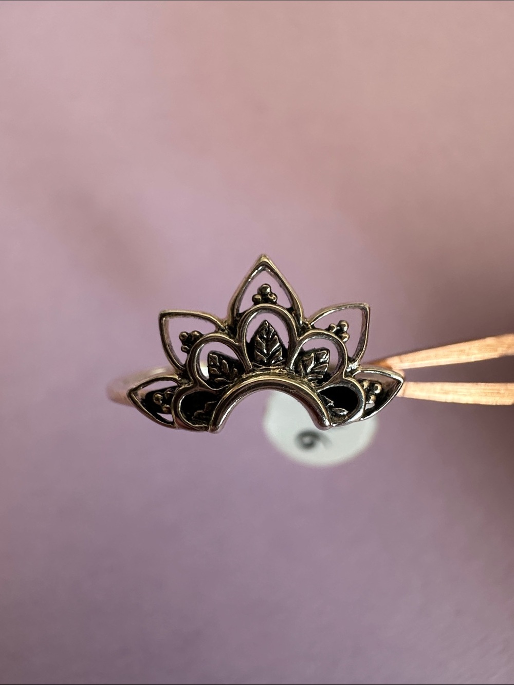 Delicate sterling silver Lotus Crown Ring